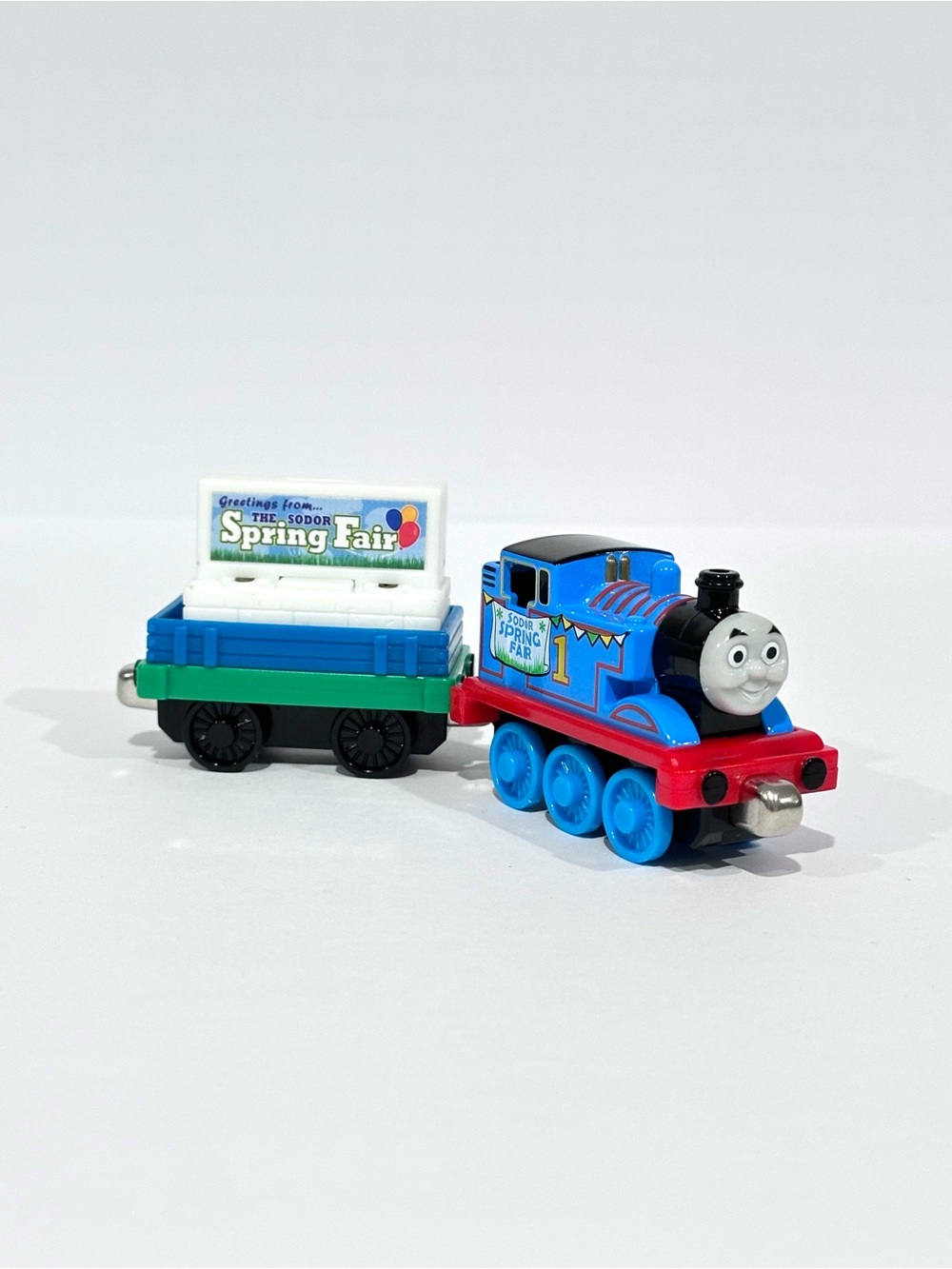 Thomas & Friends Take-n-Play Diecast Thomas at the Spring Fair w/ Trailer & Sign